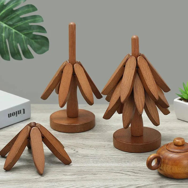 Posavasos de bambú con diseño de árbol PREMIUM⭐(5 UNIDADES)