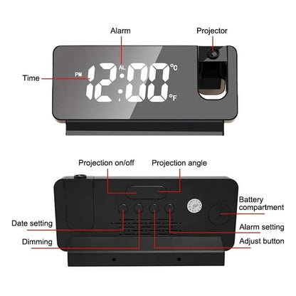 Reloj Alarma elegante con PROYECTOR 🎥 (ENVIO GRATIS)✅